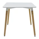 Dining table Natali pakoworld MDF top white-natural color legs 80x80x76cm