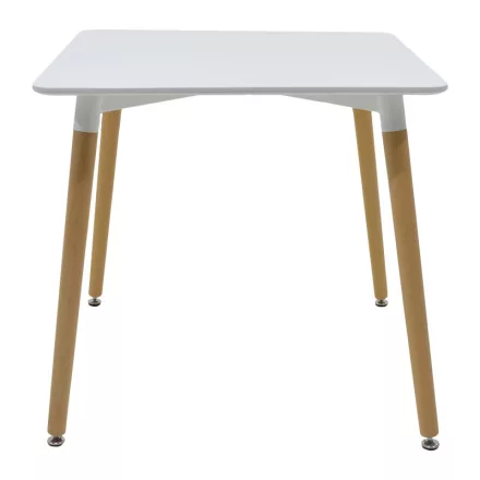 Dining table Natali pakoworld MDF top white-natural color legs 80x80x76cm