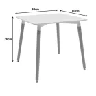 Dining table Natali pakoworld MDF top white-natural color legs 80x80x76cm