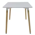 Dining table Natali MDF top white-natural legs 120x80x76cm