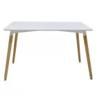 Dining table Natali MDF top white-natural legs 120x80x76cm