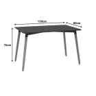 Dining table Natali MDF top black-natural legs 120x80x76cm