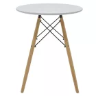 Julita pakoworld table MDF white and natural beech wood D60x73cm