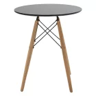 Julita pakoworld table MDF black and natural beech wood D60x73cm
