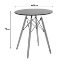 Julita pakoworld table MDF black and natural beech wood D60x73cm