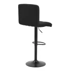 Bar stool Remina pakoworld height adjustable black velvet-black matt base 44x44x112cm