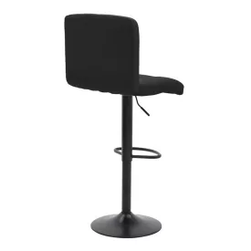   Bar stool Remina pakoworld height adjustable black velvet-black matt base 44x44x112cm