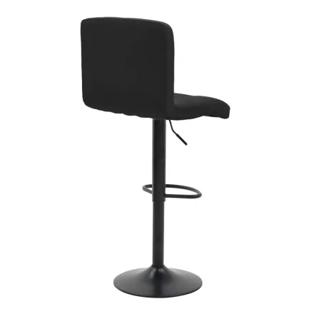 Bar stool Remina pakoworld height adjustable black velvet-black matt base 44x44x112cm