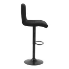 Bar stool Remina pakoworld height adjustable black velvet-black matt base 44x44x112cm