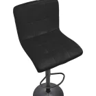 Bar stool Remina pakoworld height adjustable black velvet-black matt base 44x44x112cm