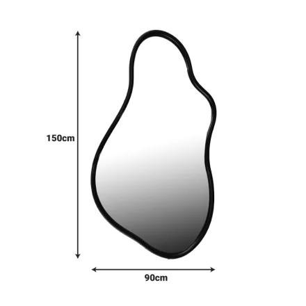 Mirror Decorde Inart wood in black color 90x3.5x150cm
