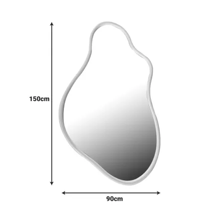 Mirror Decorde Inart wood in white color 90x3.5x150cm