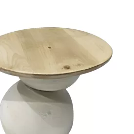   Side table Sedra Inart solid mango wood in white wash color D38x44cm
