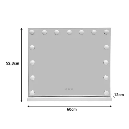Inart Hollywood Led Mirror iron white 60x12x52.3cm