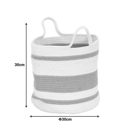 Decorative basket Horma Inart cotton-jute in beige-brown shade D30x30cm