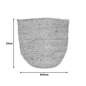   Decorative basket Mideko Inart jute in natural shade D25x25cm