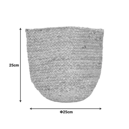 Decorative basket Mideko Inart jute in natural shade D25x25cm