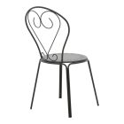 Chari pakoworld stackable black metal chair 49x55x90cm