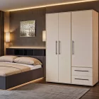 Wardrobe Razol pakoworld 3 doors white-sonoma melamine 144.5x59x200cm