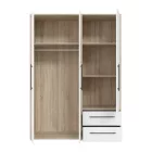 Wardrobe Razol pakoworld 3 doors white-sonoma melamine 144.5x59x200cm