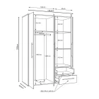 Wardrobe Razol pakoworld 3 doors white-sonoma melamine 144.5x59x200cm