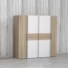 Wardrobe Closet pakoworld 4 doors sonoma oak-white melamine 200x61.5x190.5cm