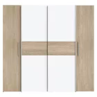 Wardrobe Closet pakoworld 4 doors sonoma oak-white melamine 200x61.5x190.5cm
