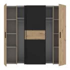 Wardrobe Bekerk pakoworld black-oak melamine 200x61.5x190.5cm