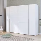 Wardrobe Verzo pakoworld 4 doors white melamine 270.5x61.5x210.5cm