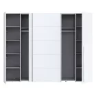 Wardrobe Verzo pakoworld 4 doors white melamine 270.5x61.5x210.5cm