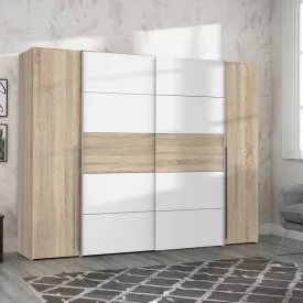   4-door wardrobe Verzo pakoworld oak-white melamine 270.5x61.5x210.5cm