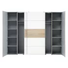 4-door wardrobe Verzo pakoworld oak-white melamine 270.5x61.5x210.5cm