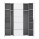 4-door wardrobe Lamore pakoworld white melamine 200x61.5x210.5cm
