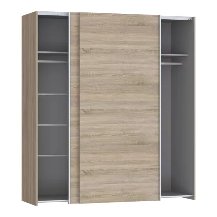 Wardrobe Noez pakoworld 2 doors with shelves sonoma melamine 170.5x61x190.5cm