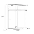 Wardrobe Noez pakoworld 2 doors with shelves sonoma melamine 170.5x61x190.5cm