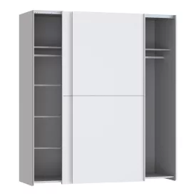   Wardrobe Noez pakoworld 2 doors with shelves white melamine 170.5x61x190.5cm