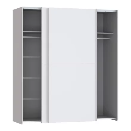 Wardrobe Noez pakoworld 2 doors with shelves white melamine 170.5x61x190.5cm