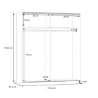 Wardrobe Noez pakoworld 2 doors with shelves white melamine 170.5x61x190.5cm