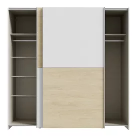   Wardrobe Jolite pakoworld 2 doors with shelves white-oak melamine 190x61x190.5cm