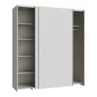 Wardrobe Noez I pakoworld 2 doors with shelves in white color 170.5x61x190.5cm