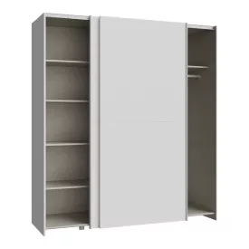   Wardrobe Noez I pakoworld 2 doors with shelves in white color 170.5x61x190.5cm