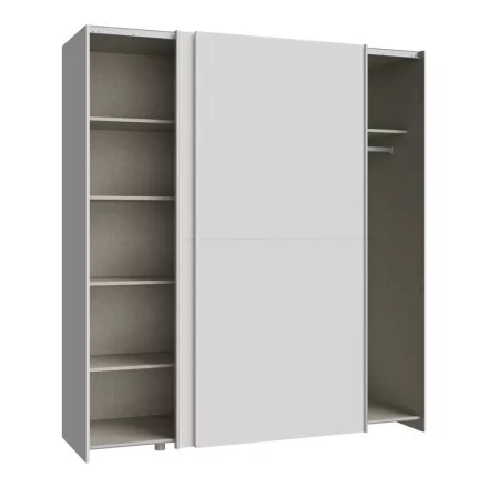 Wardrobe Noez I pakoworld 2 doors with shelves in white color 170.5x61x190.5cm