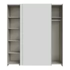 Wardrobe Noez I pakoworld 2 doors with shelves in white color 170.5x61x190.5cm