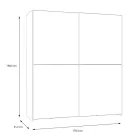 Wardrobe Noez I pakoworld 2 doors with shelves in white color 170.5x61x190.5cm