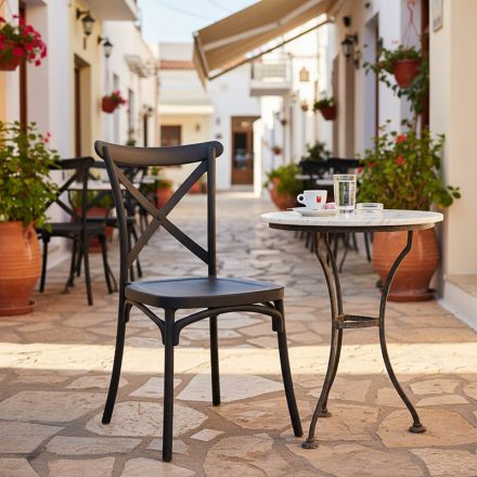 Stackable rossie pakoworld pp chair in black shade 38x46.5x82cm