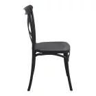 Stackable rossie pakoworld pp chair in black shade 38x46.5x82cm
