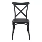 Stackable rossie pakoworld pp chair in black shade 38x46.5x82cm
