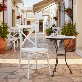   Stackable Crossie pakoworld pp chair in white shade 38x46.5x82cm