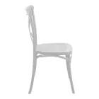 Stackable Crossie pakoworld pp chair in white shade 38x46.5x82cm