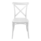 Stackable Crossie pakoworld pp chair in white shade 38x46.5x82cm